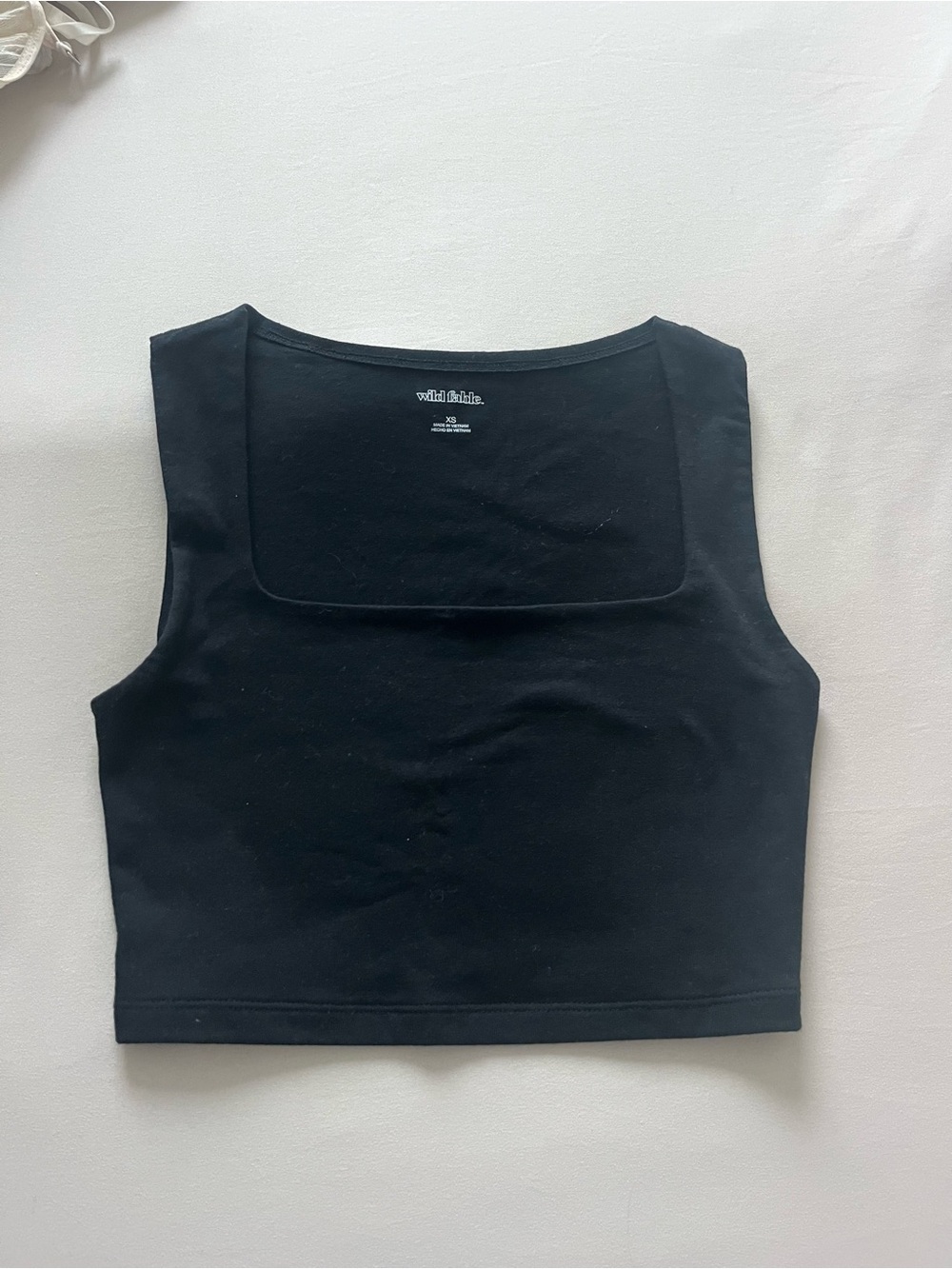 Black Square-Neck Crop Tank